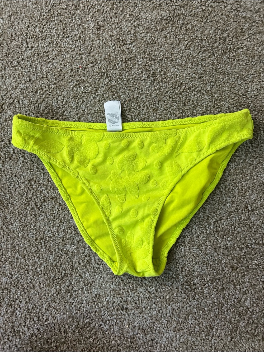 Aerie Neon Yellow Floral Bikini Bottom